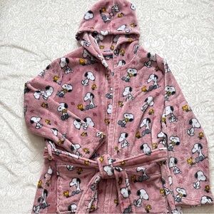Peanuts by Berkshire Snoopy and Woodstock Hooded Robe with Tie